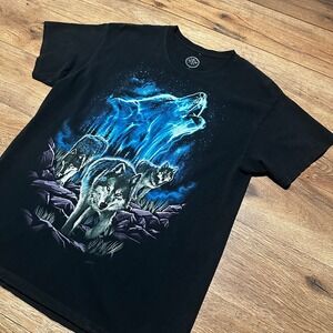 Dom It's About The Art Black Wolf Graphic Tee Mens Large